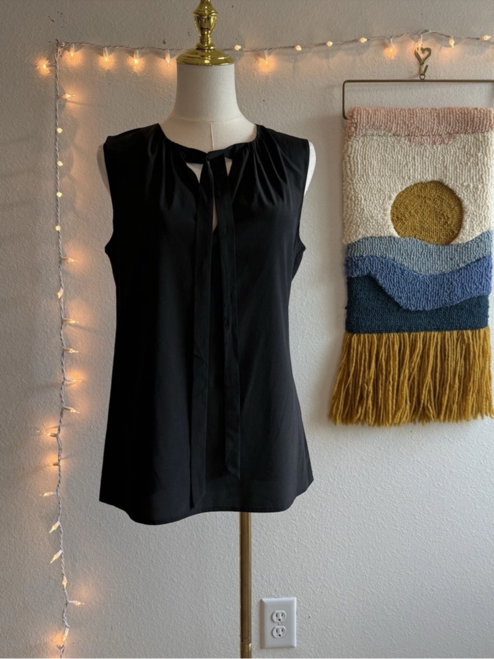 Tory Burch Women’s Silk Sleeveless Top Blouse  Black Size S Office Minimalist